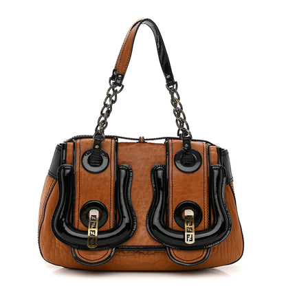 Fendi Nappa Patent B Bag Osso Black 1 of 10