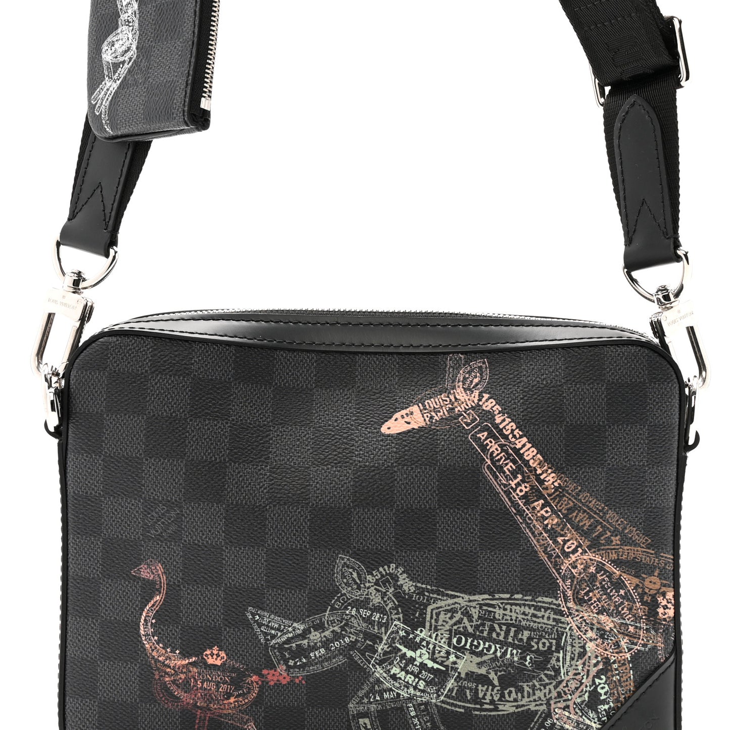 Damier Graphite Wild Animals Trio Messenger