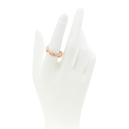 Roberto Coin 18K Rose Gold Diamond New Barocco One Row Braided Ring 54 7 2 of 4