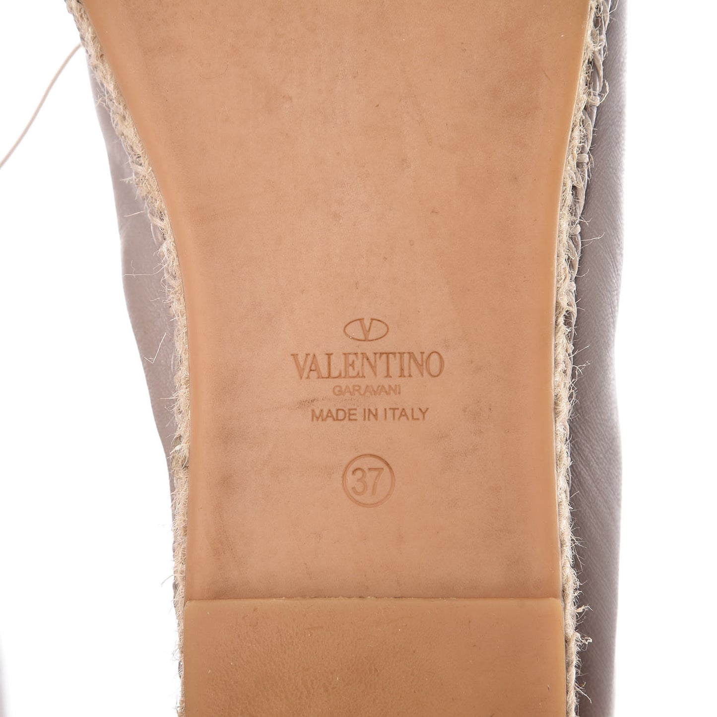 Nappa Rockstud Ballerina Espadrille Flats 37 Poudre