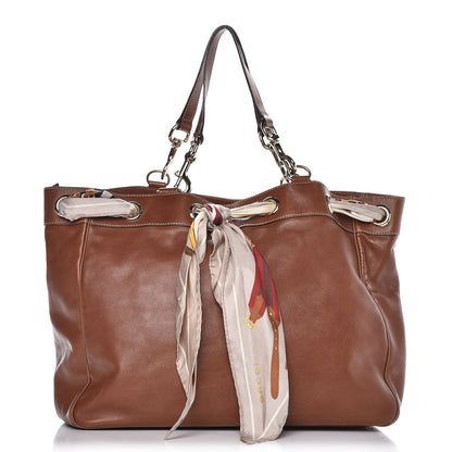 Gucci Calfskin Large Positano Tote Brown 1 of 17