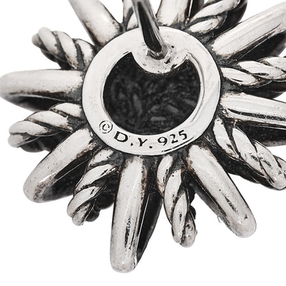 David Yurman Sterling Silver Diamond 16mm Starburst Earrings 4 of 5