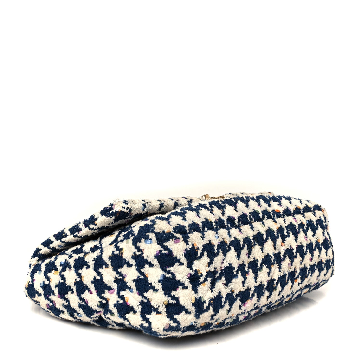 Chanel Tweed Quilted Maxi Chanel 19 Flap Ecru Navy Blue Multicolor 4 of 10