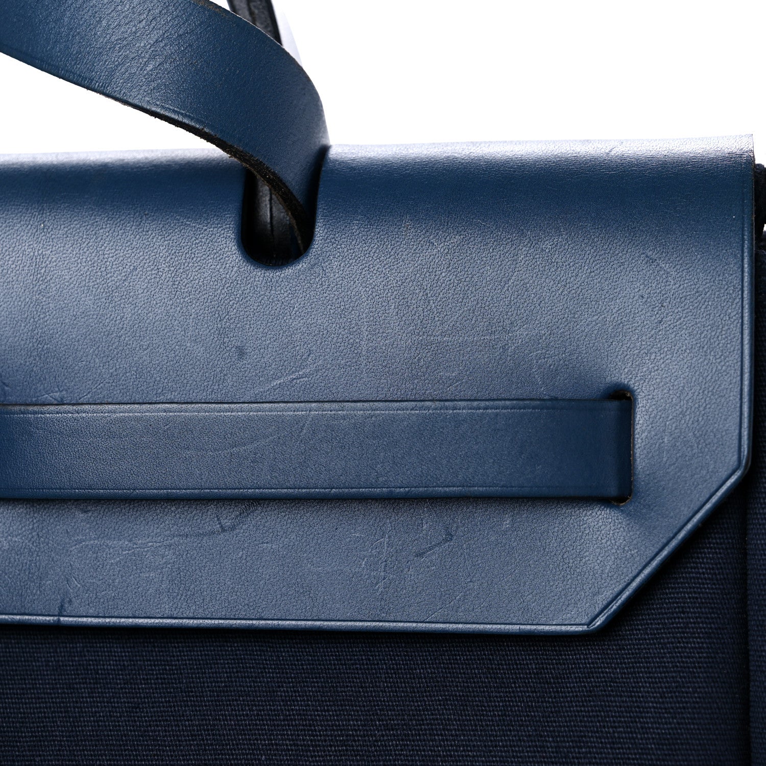 Hermes Toile Vache Calfskin Herbag 30 PM Navy Bleu 11 of 12