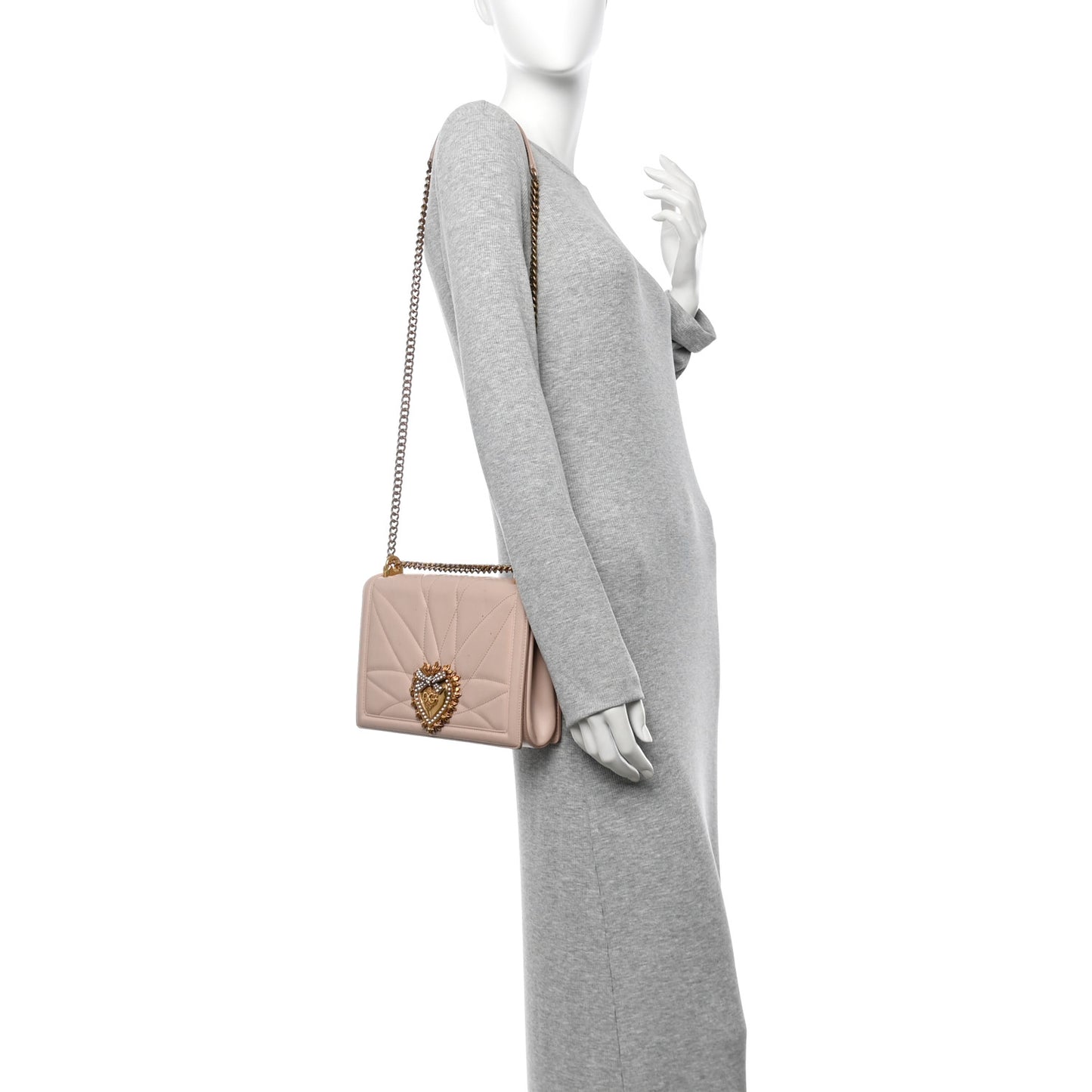 Calfskin Large Devotion Crossbody Bag Cipria