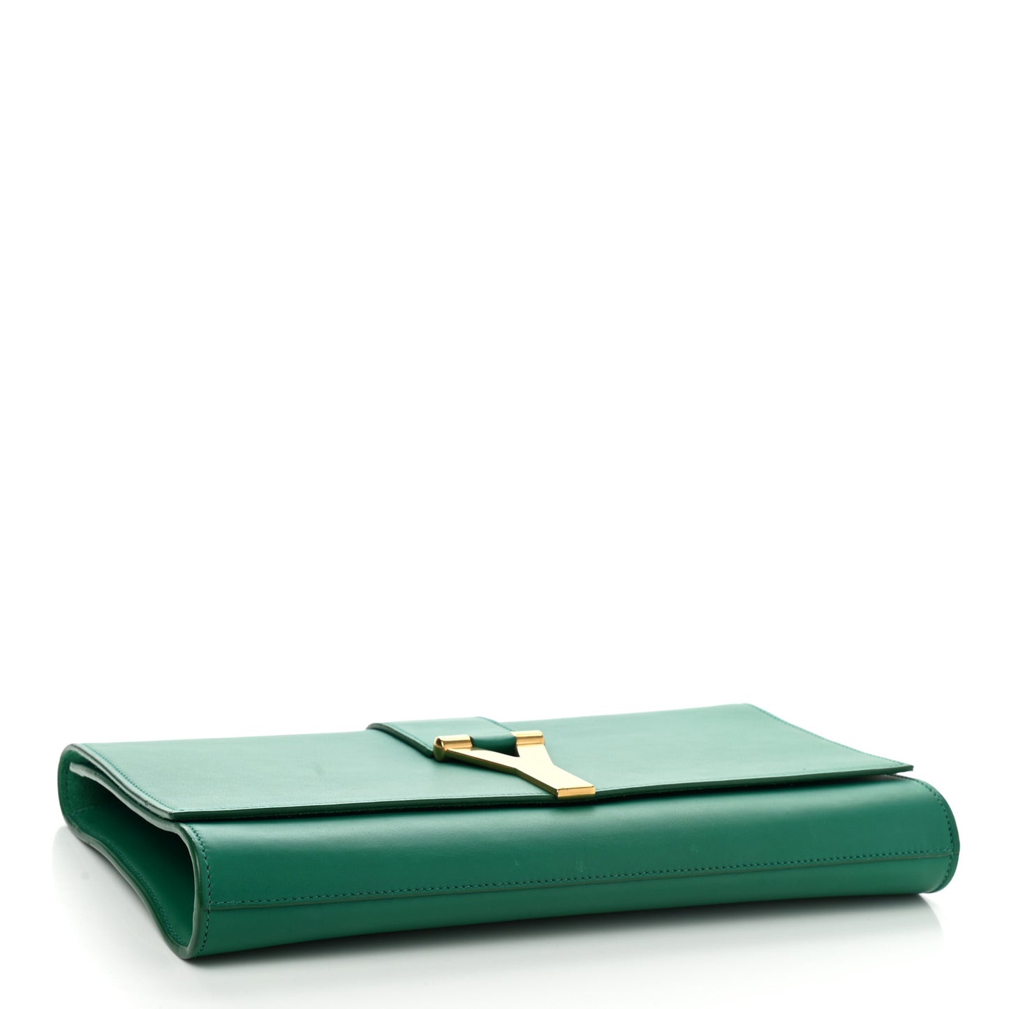 Calfskin Classic Y Ligne Clutch Green