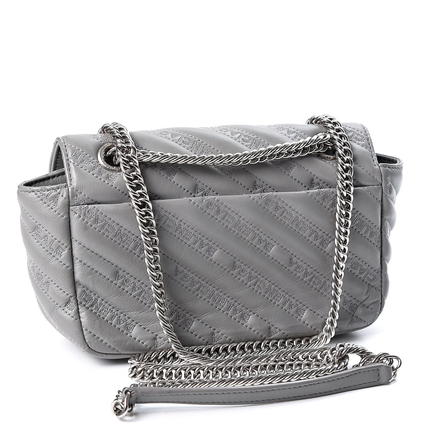 Balenciaga Calfskin Logo Matelasse S BB Round Shoulder Bag Gris Haussmannien 2 of 8
