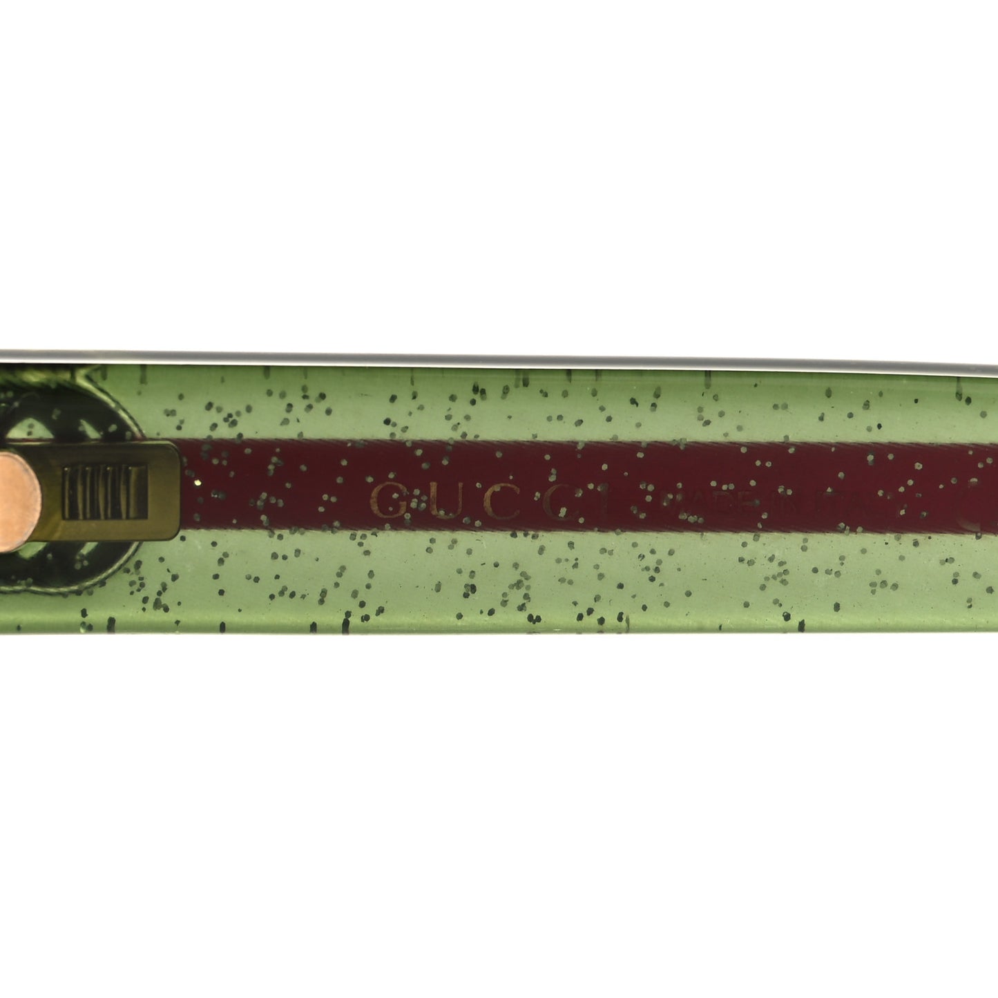 Acetate Square Frame Web Glitter Sunglasses GG0036S Black Green