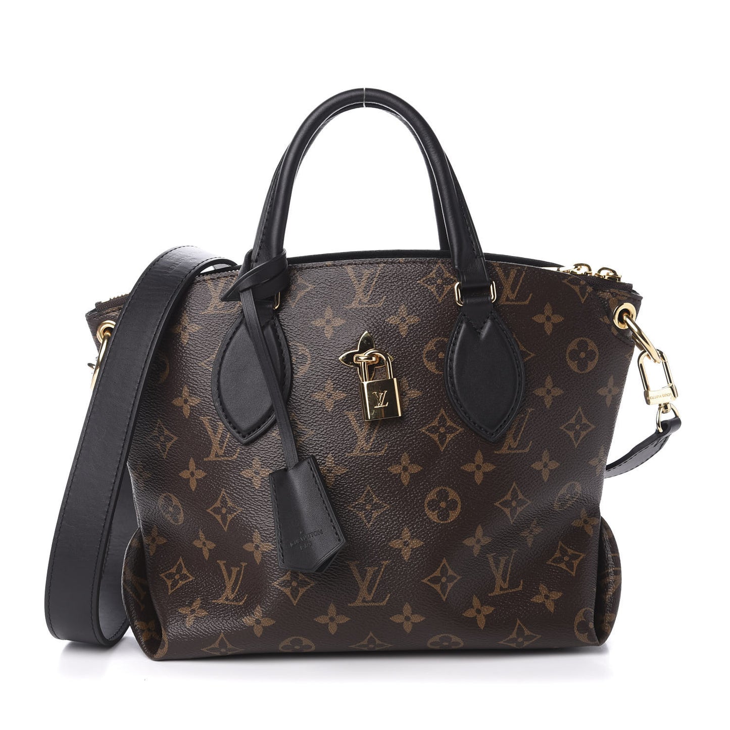 Monogram Flower Zipped Tote PM Black