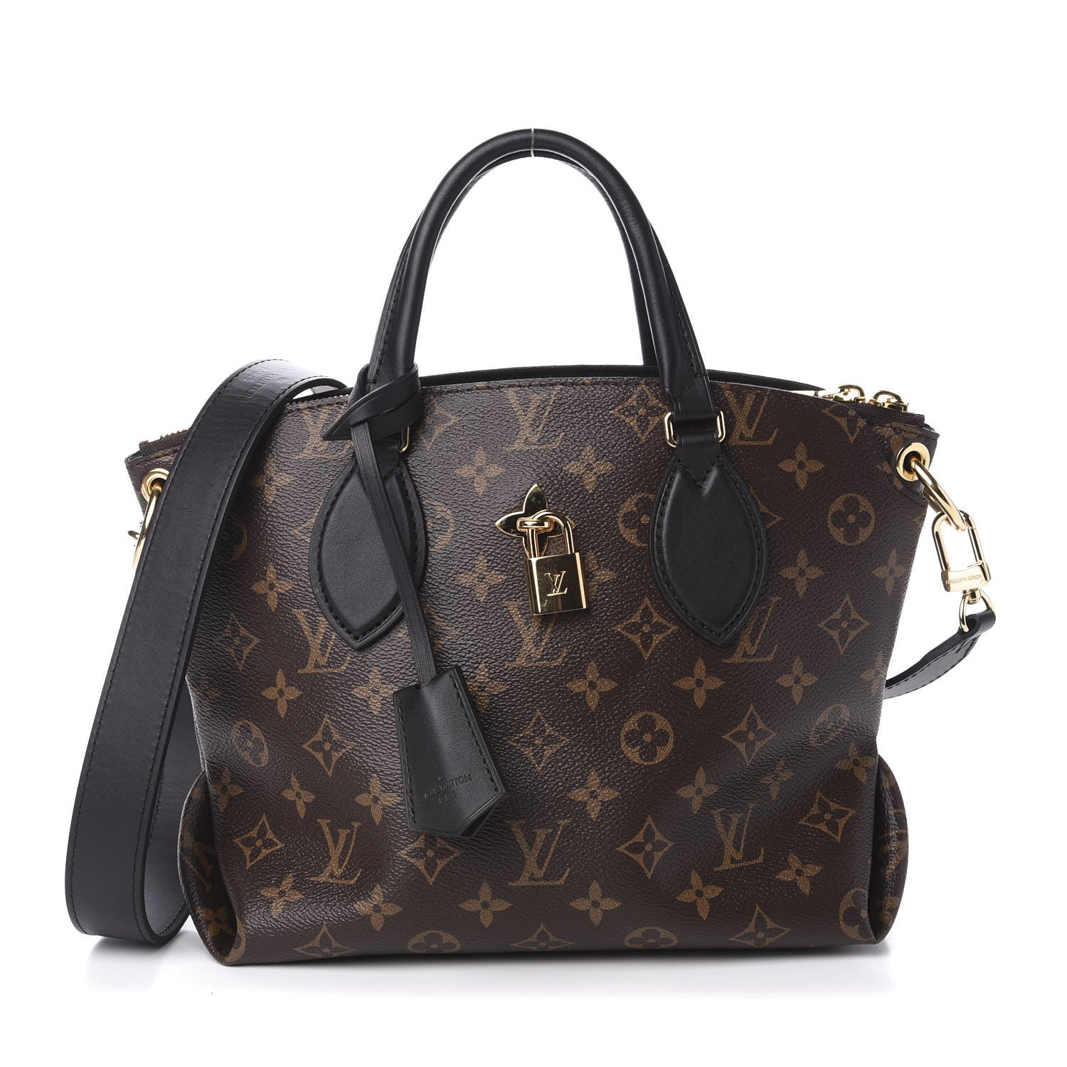 Louis Vuitton Monogram Flower Zipped Tote PM Black 1 of 10