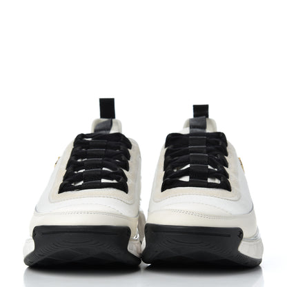 Chanel Velvet Calfskin Mixed Fibers CC Sneakers 39 Ivory Black 2 of 9