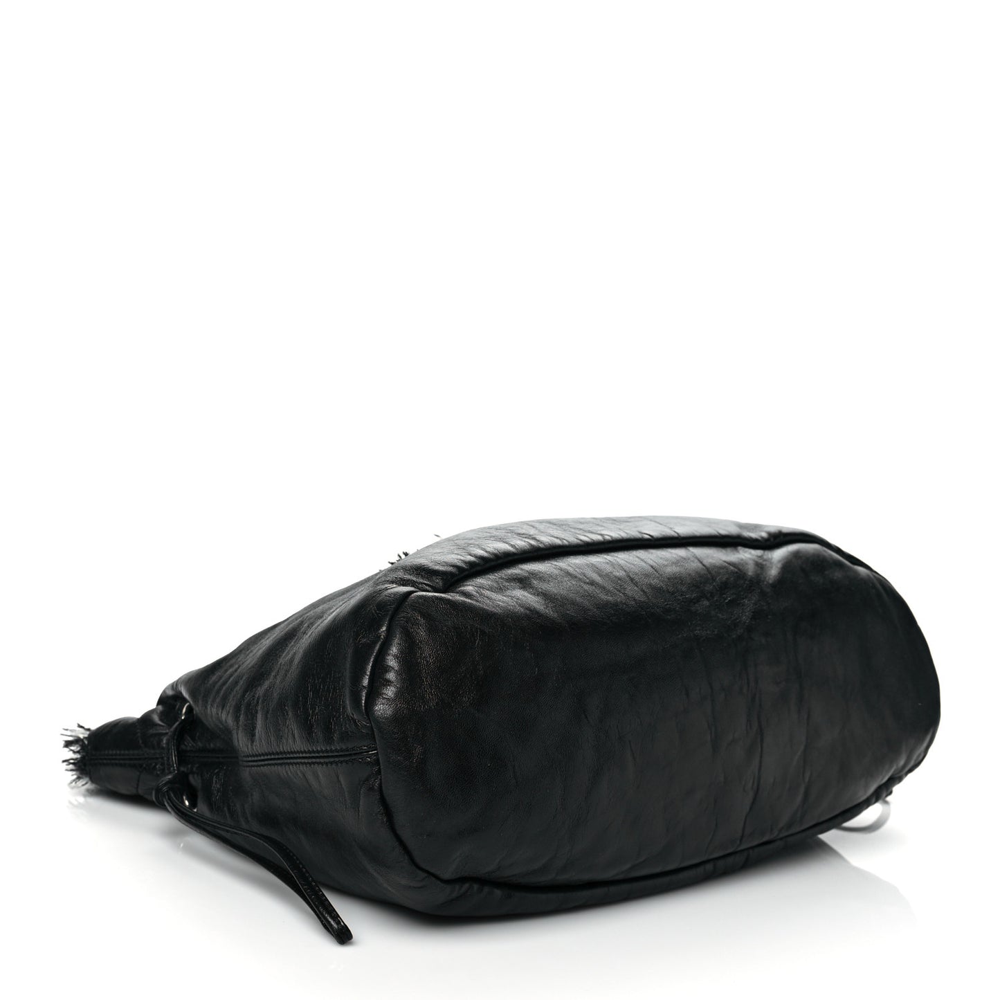 Tweed Lambskin Drawstring Tweedy Tote Black