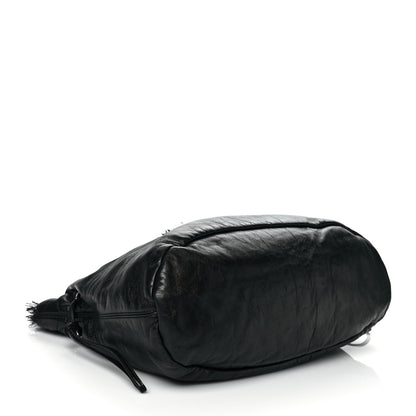 Chanel Tweed Lambskin Drawstring Tweedy Tote Black 4 of 10