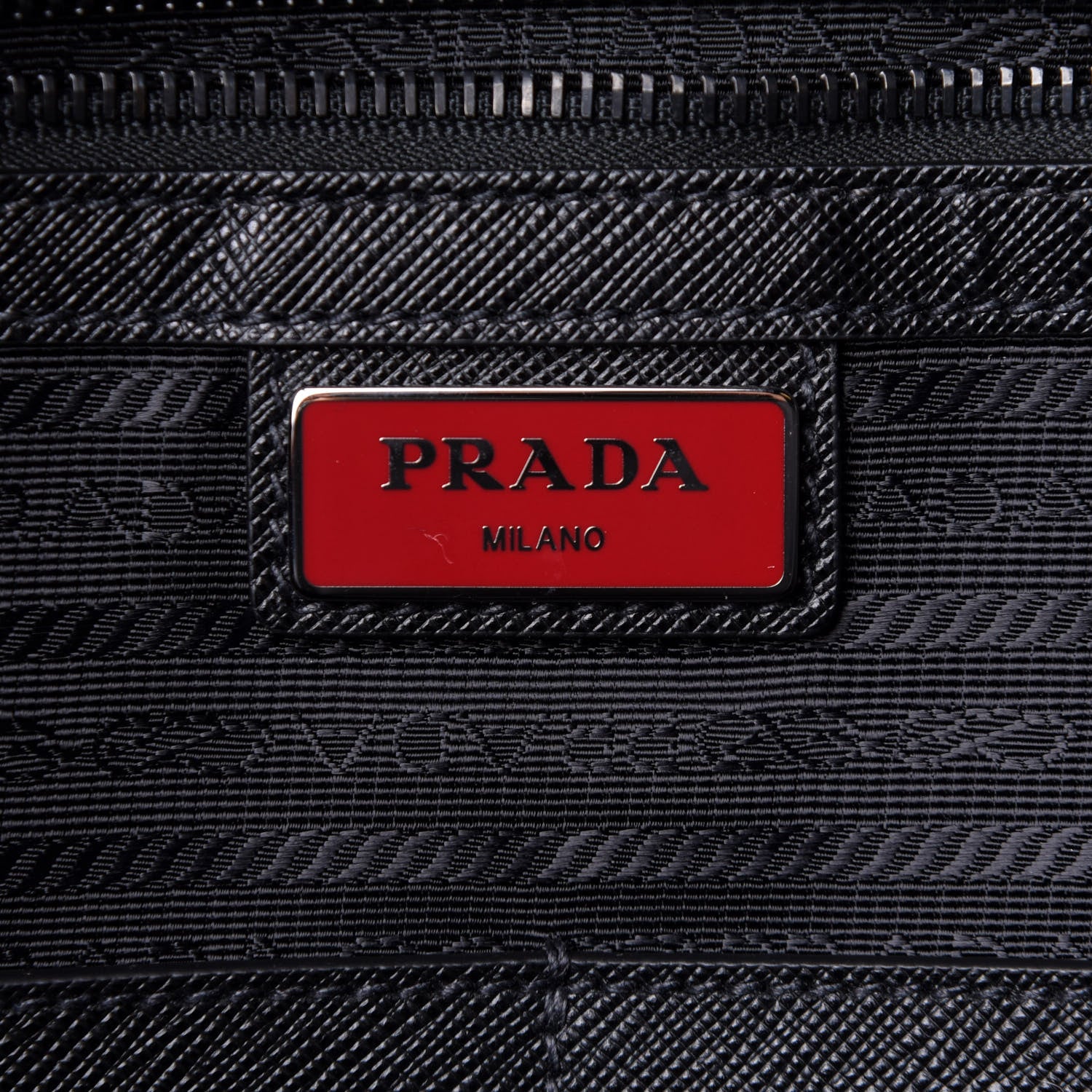 Prada Tessuto Nylon Saffiano Metal Triangle Logo Work Bag Black 5 of 9