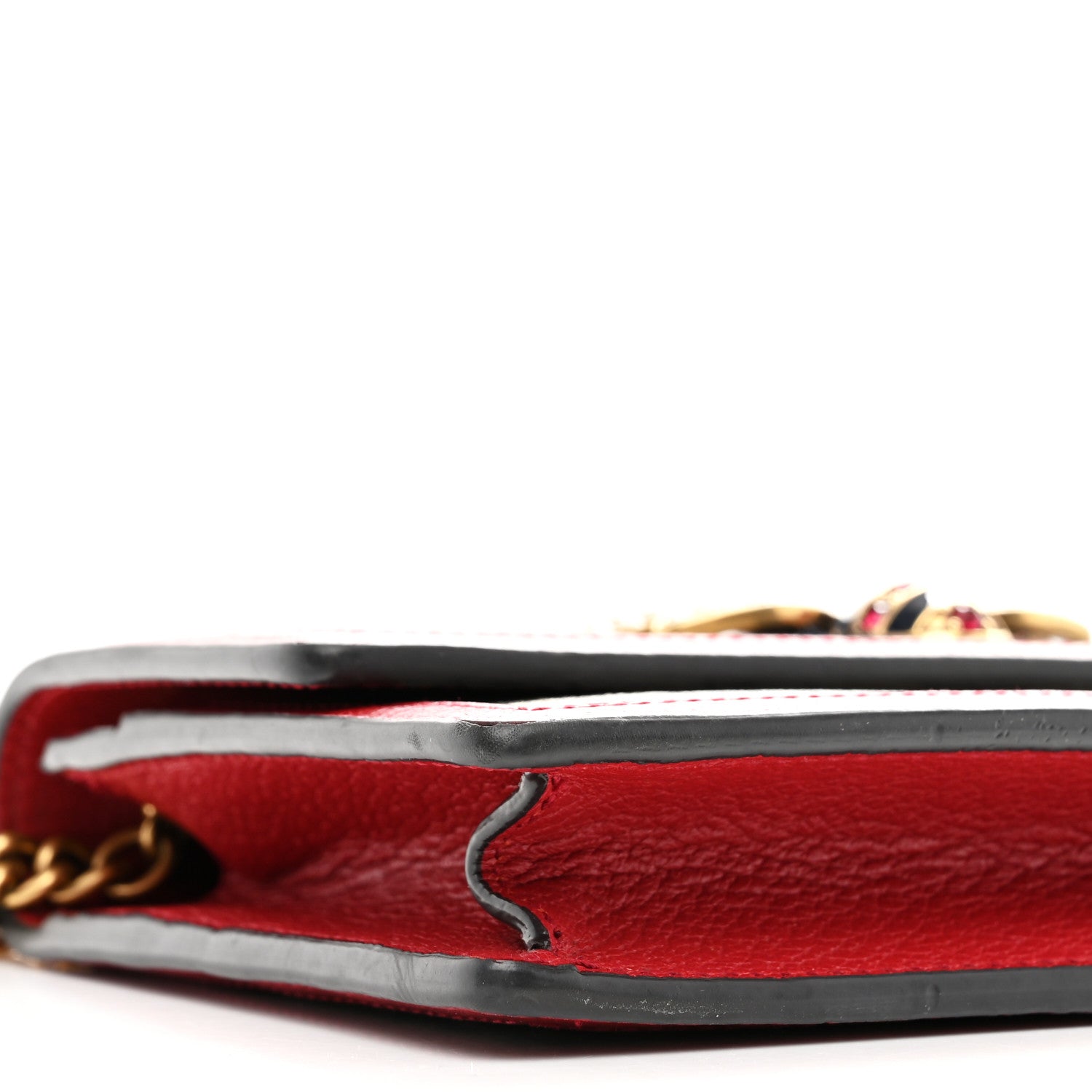 Gucci GG Supreme Monogram Web Queen Margaret Chain Wallet Red 8 of 9
