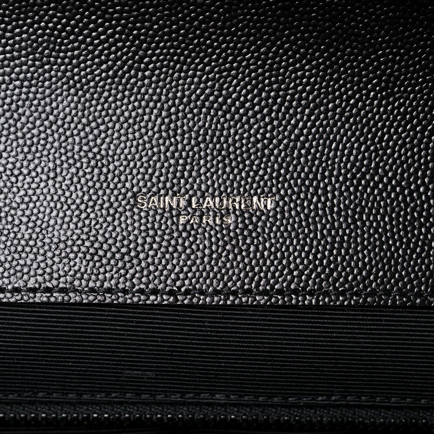 Grain De Poudre Textured Mixed Matelasse Large Triquilt Monogram Monochrome Satchel Black