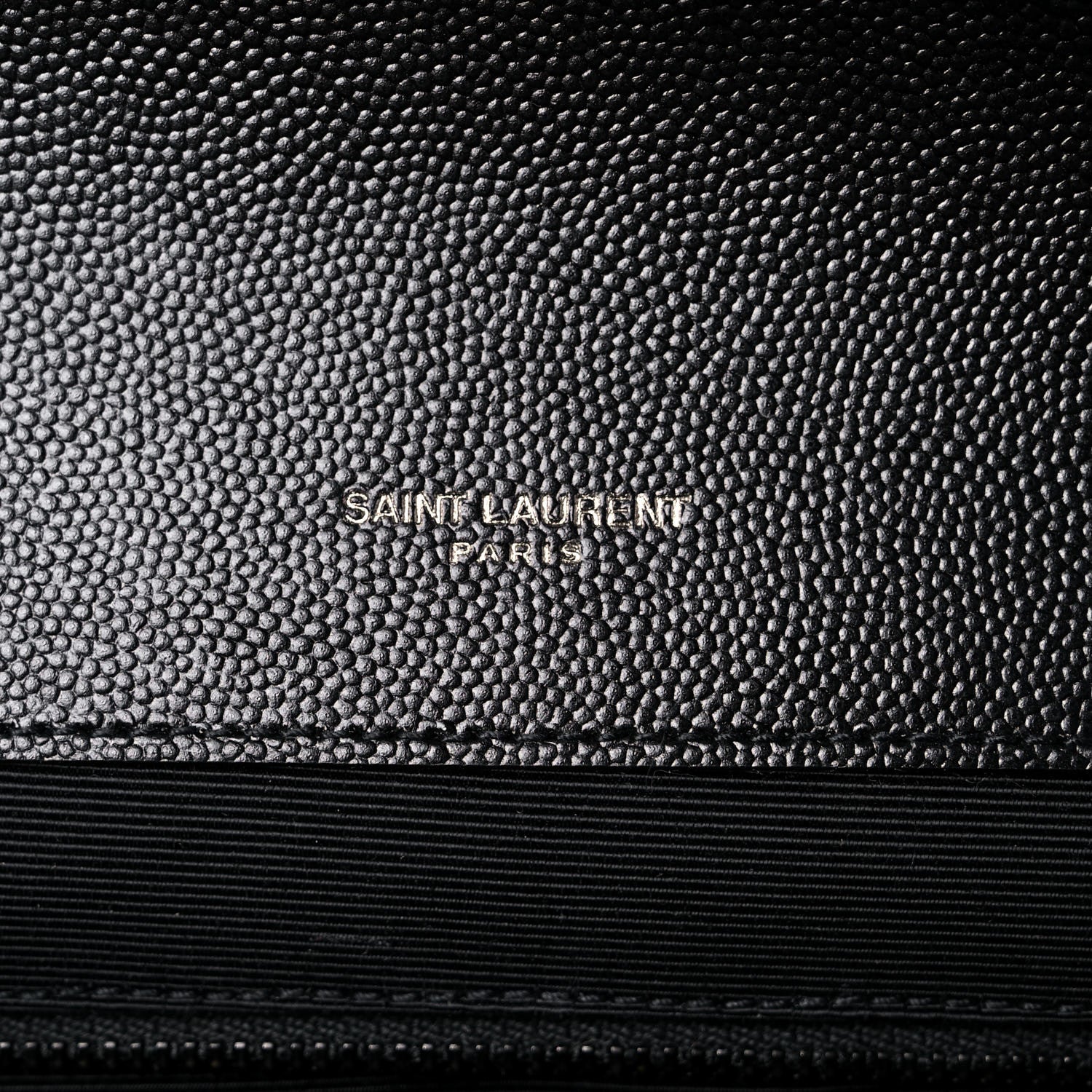Saint Laurent Grain De Poudre Textured Mixed Matelasse Large Triquilt Monogram Monochrome Satchel Black 5 of 11