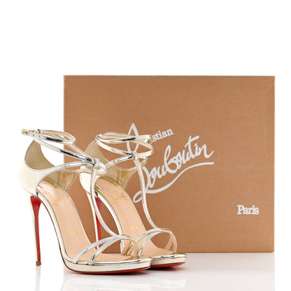 Christian Louboutin Metallic Calfskin Benedetta 120 Sandals 35.5 Light Gold 8 of 8