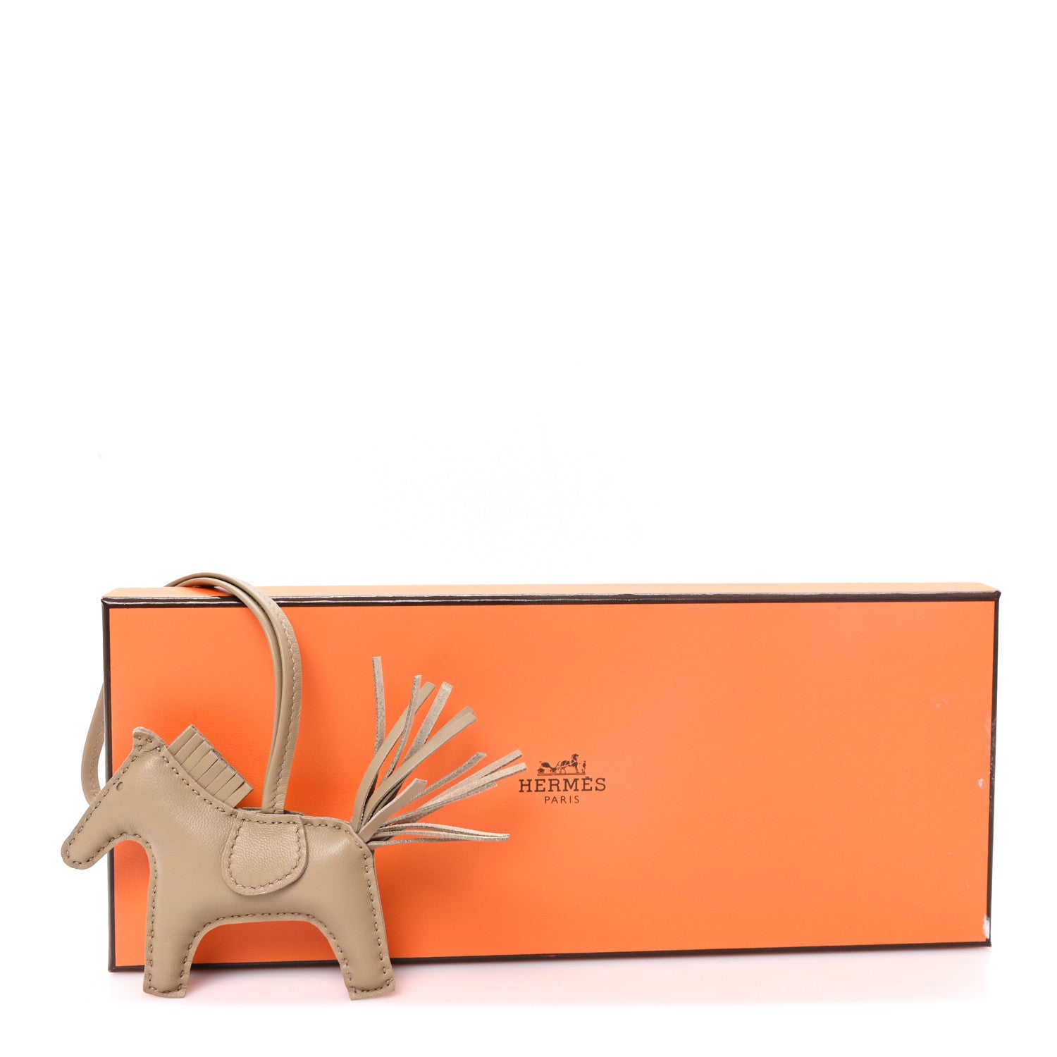 Hermes Milo Lambskin Grigri Rodeo Horse Bag Charm PM Beige Marfa Beige Marfa 4 of 4