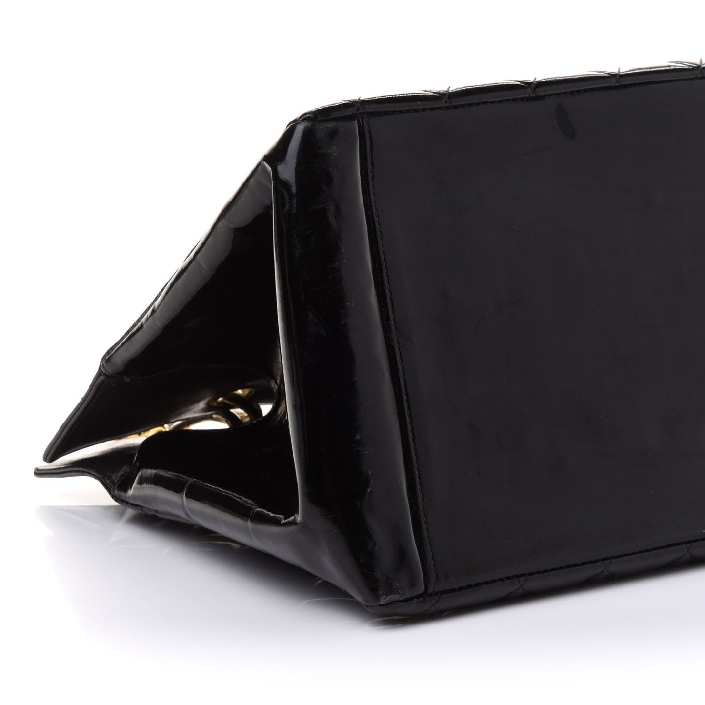 Patent Quilted Grand Shopping Tote GST Black