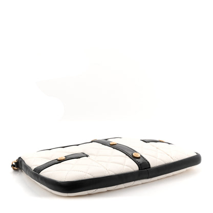 Chanel Lambskin Quilted Medium Girl Shoulder Bag White Black 3 of 12