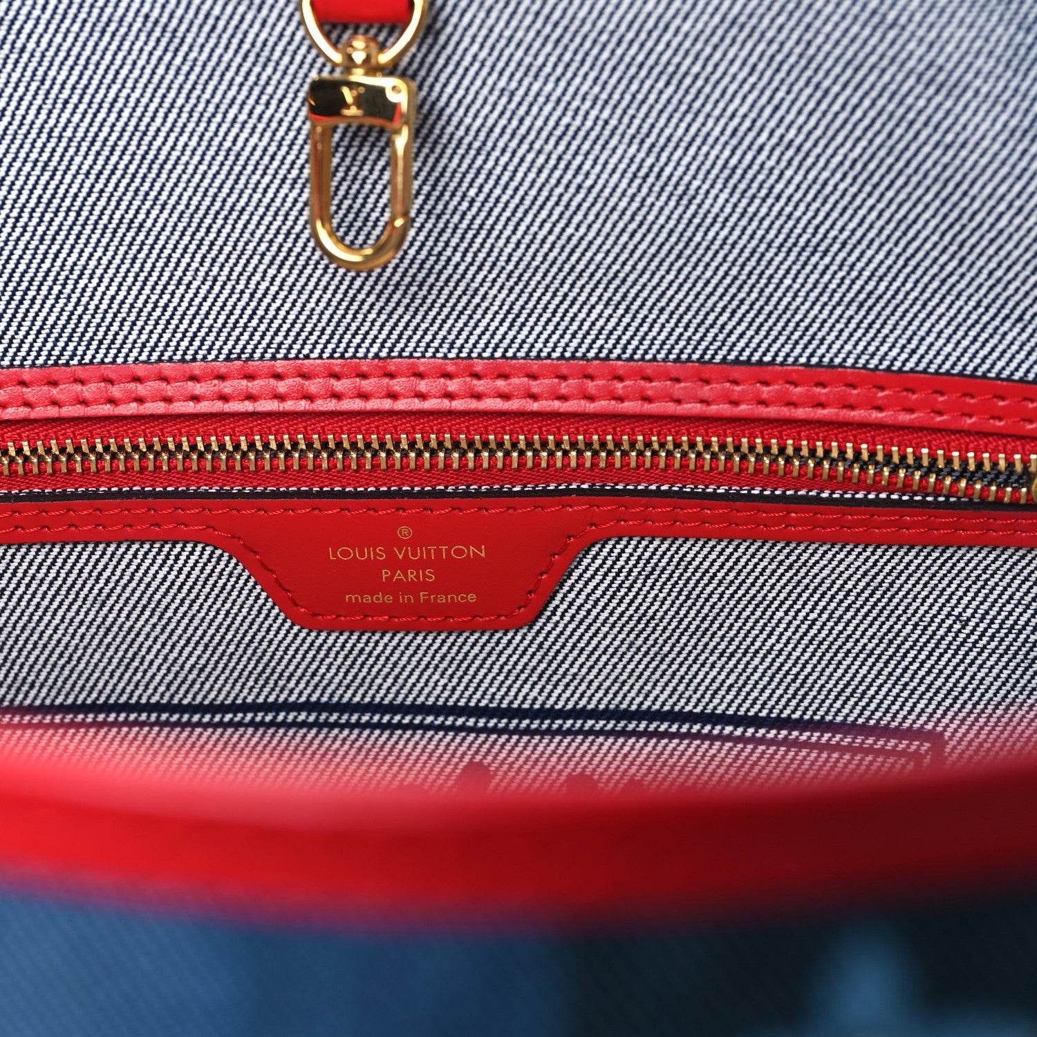 Louis Vuitton Denim Damier Monogram Patchwork Neverfull Blue Rouge 7 of 13