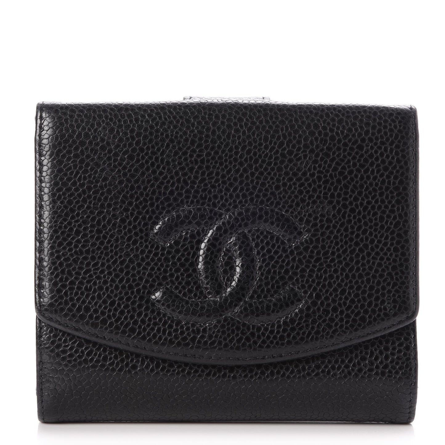 Caviar Timeless CC Compact French Wallet Black