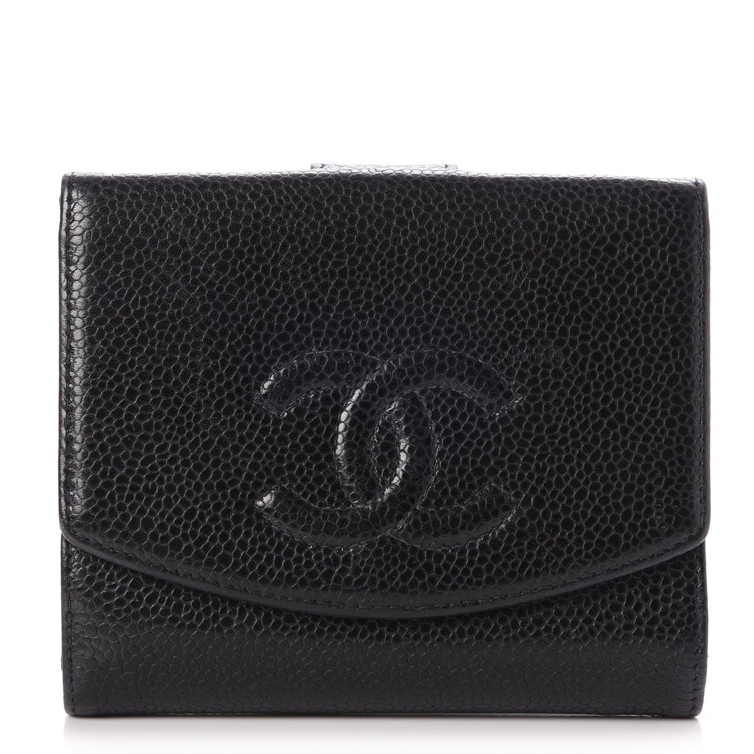 Chanel Caviar Timeless CC Compact French Wallet Black 1 of 8