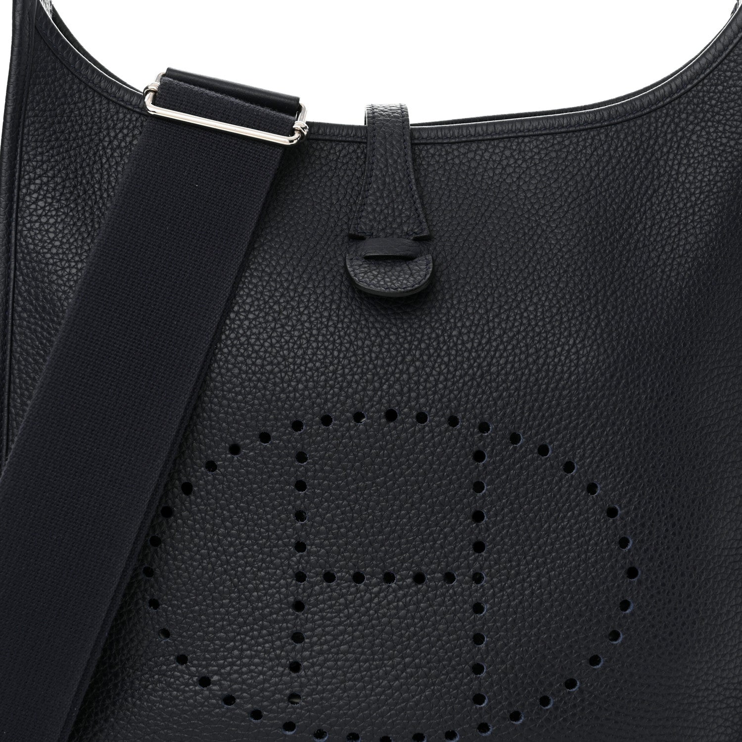 Hermes Taurillon Clemence Evelyne III PM Bleu Nuit 8 of 11