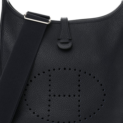 Hermes Taurillon Clemence Evelyne III PM Bleu Nuit 8 of 11