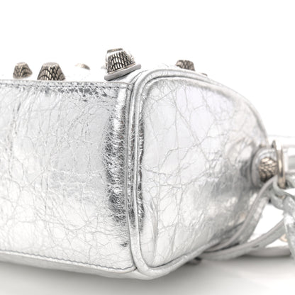 Balenciaga Agneau Arena Crystal Neo Nano Cagole Handbag Silver 10 of 10