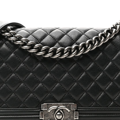 Chanel Calfskin Quilted Medium Boy Flap Black 8 of 10