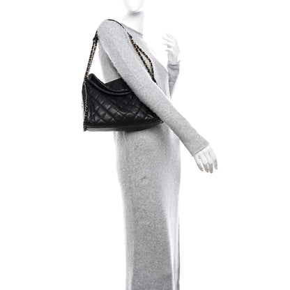 Chanel Calfskin Quilted Medium Chain Me Hobo Black 2 of 9