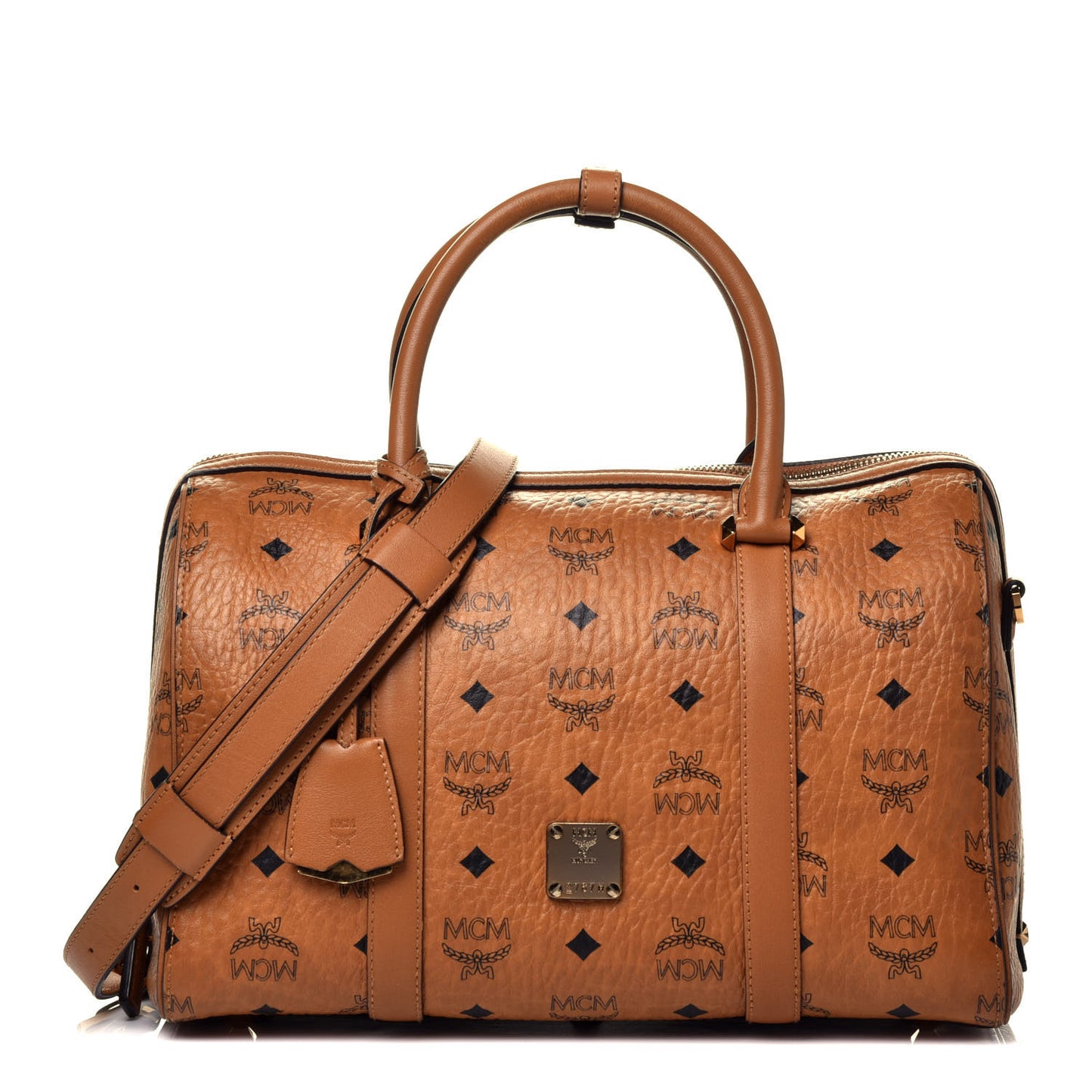 Visetos Signature Boston Bag Cognac
