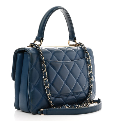 Chanel Lambskin Quilted Small Trendy CC Flap Dual Handle Bag Blue 3 of 11