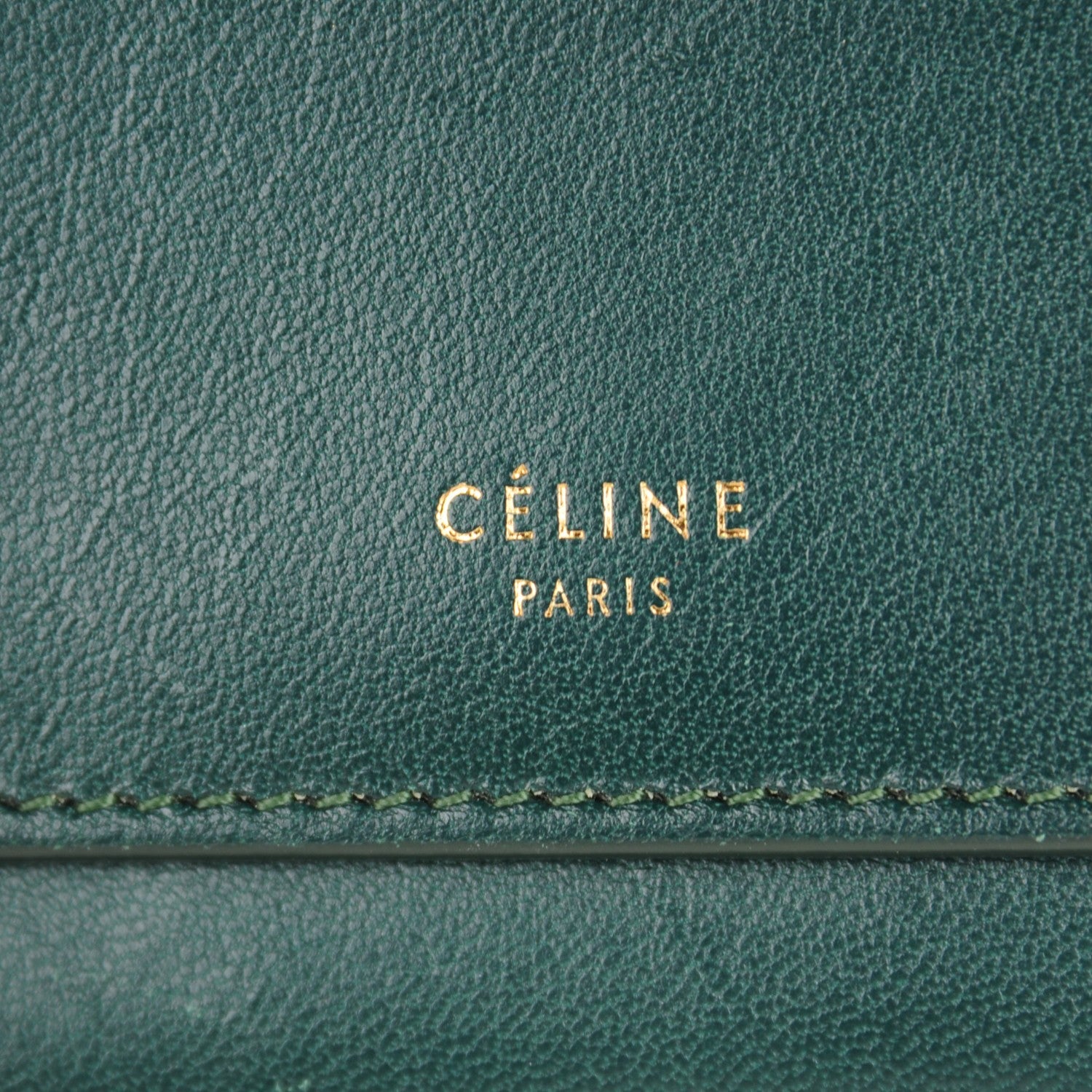 Celine Lambskin Large Flap Wallet Emerald 8 of 8