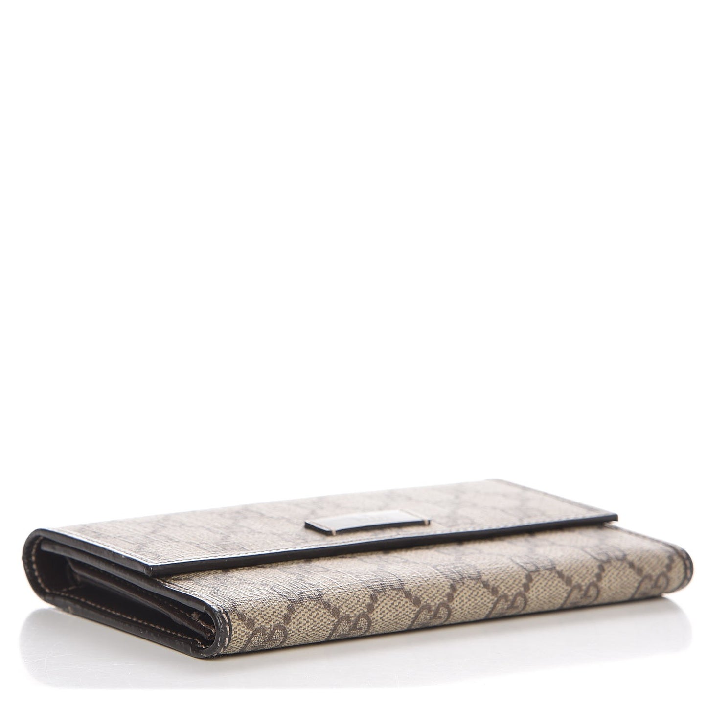 GG Plus Monogram Joy Continental Snap Oranizer Wallet Beige Ebony Dark Brown