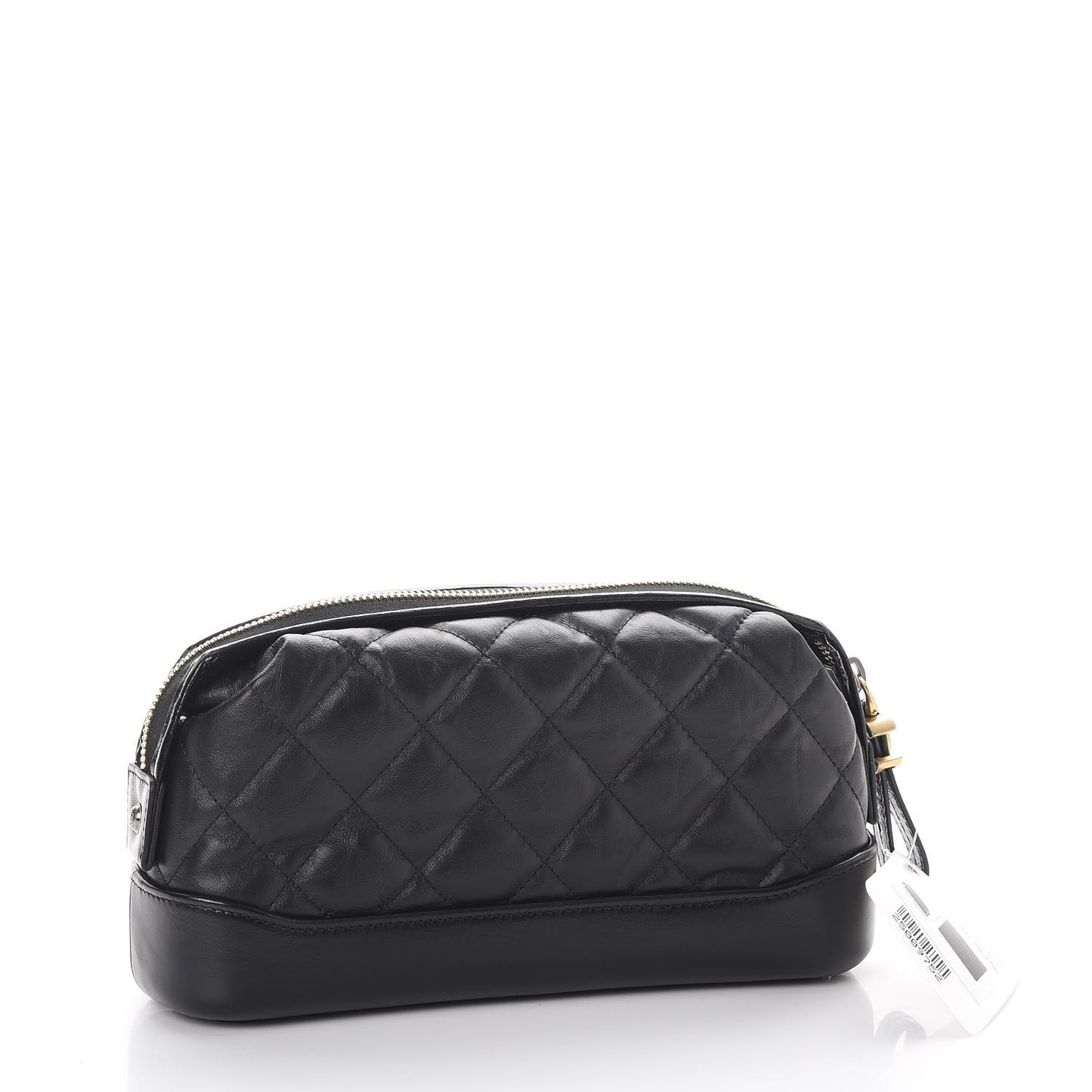 Aged Calfskin Quilted Gabrielle Classic Pouch Black