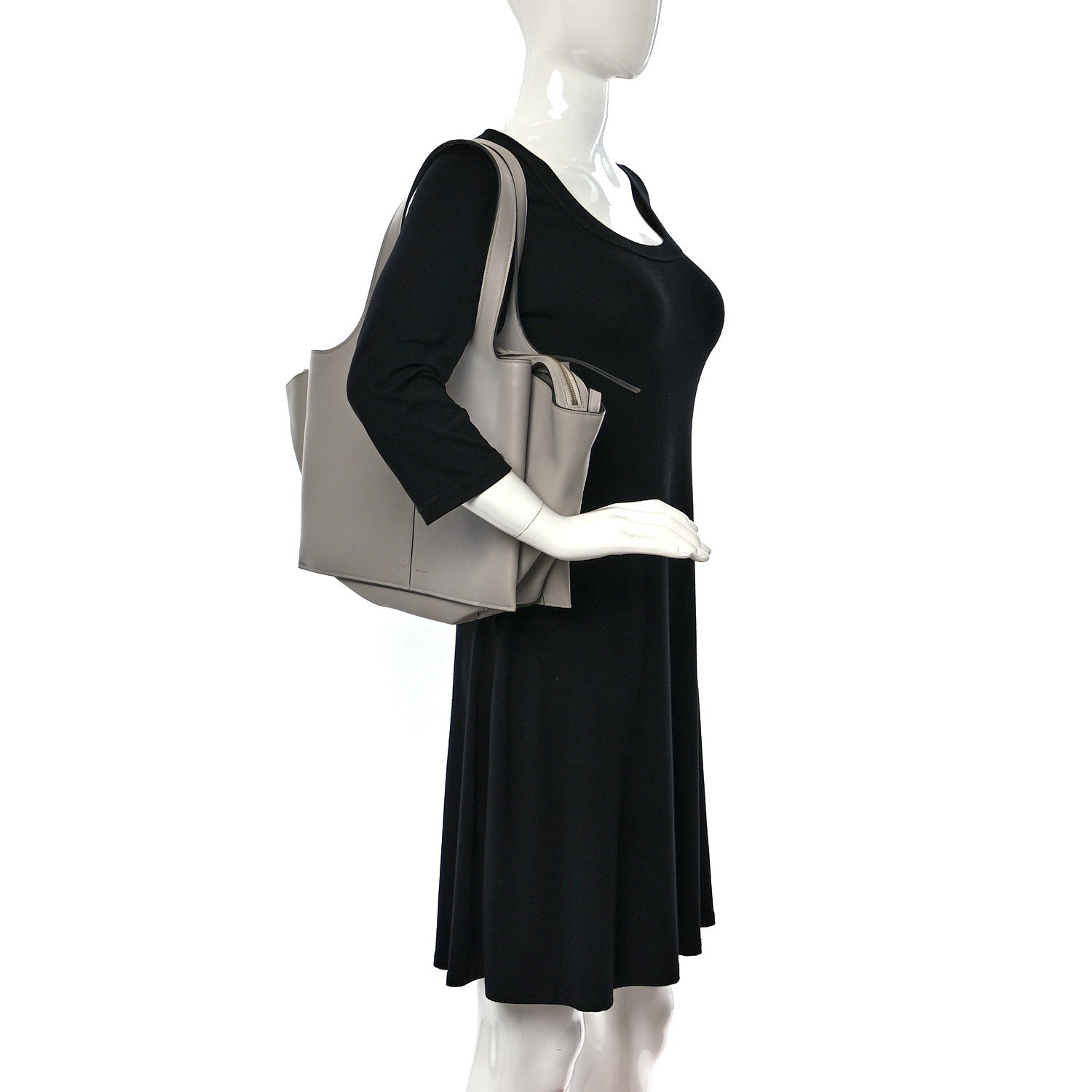 Celine Baby Grained Calfskin Medium Tri-Fold Bag Powder 2 of 10