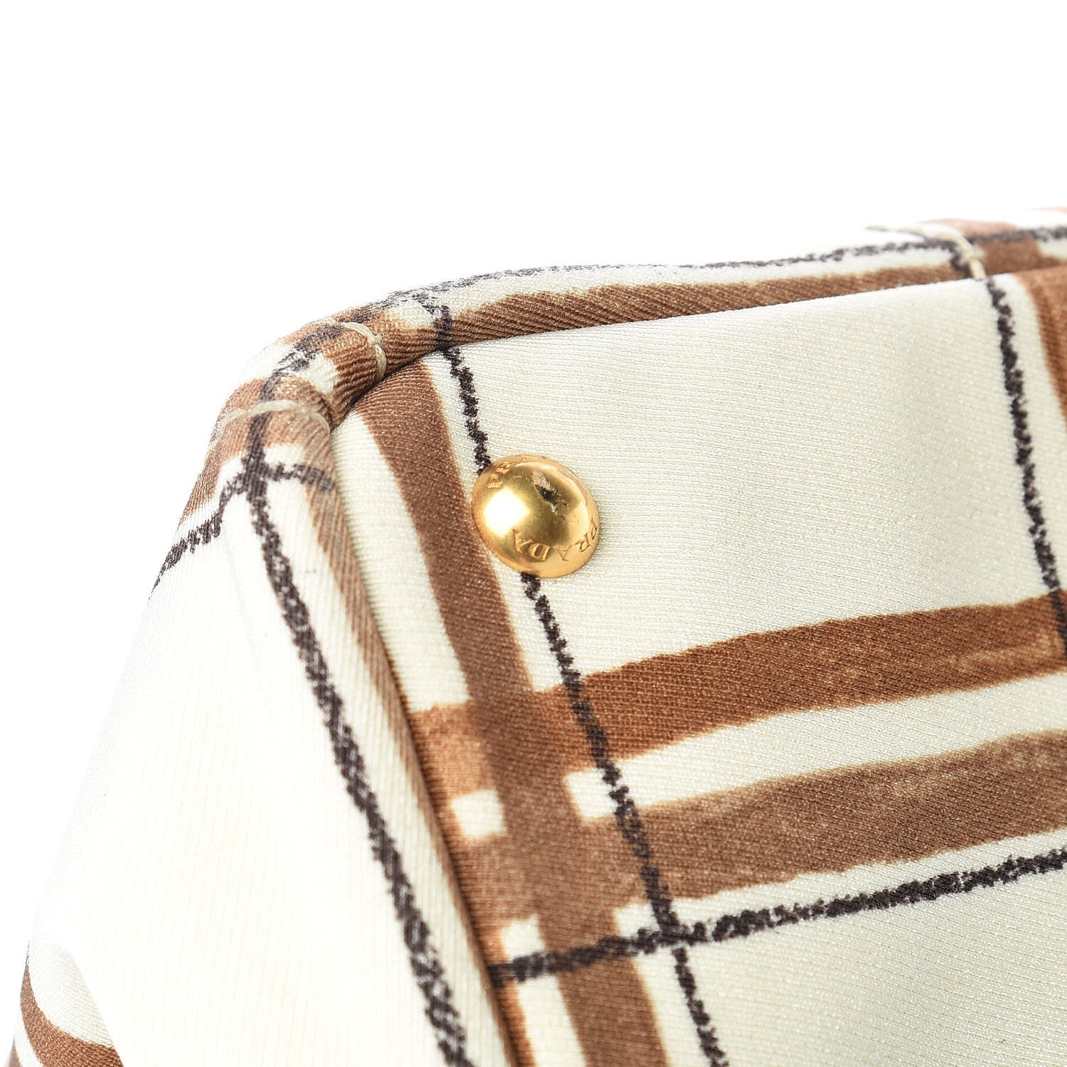 Prada Tessuto Stampato Plaid Tote Moro 16 of 25