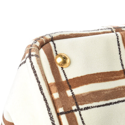Prada Tessuto Stampato Plaid Tote Moro 16 of 25