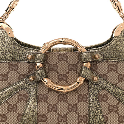 Gucci Monogram Bamboo Chain Tom Ford Shoulder Bag Metallic 8 of 10