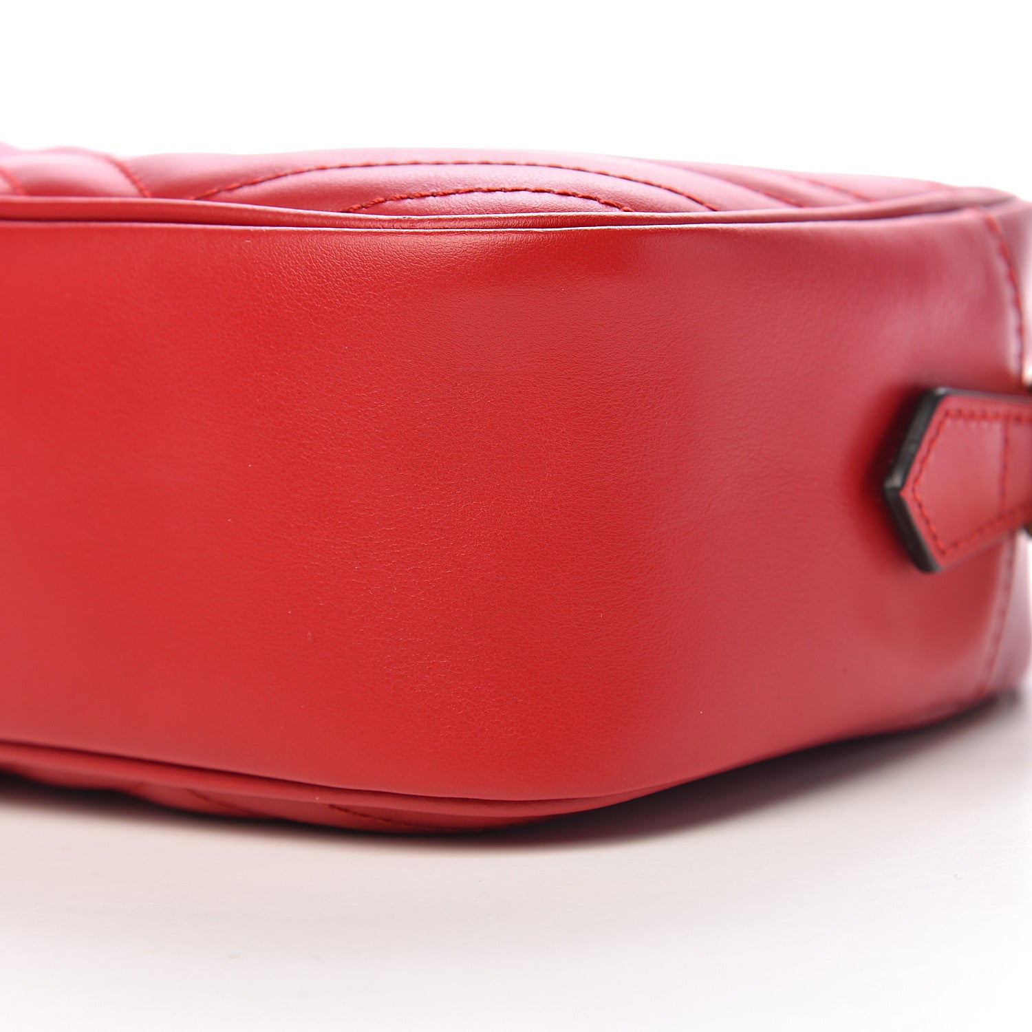Gucci Calfskin Matelasse Small GG Marmont Chain Shoulder Bag Hibiscus Red 8 of 10