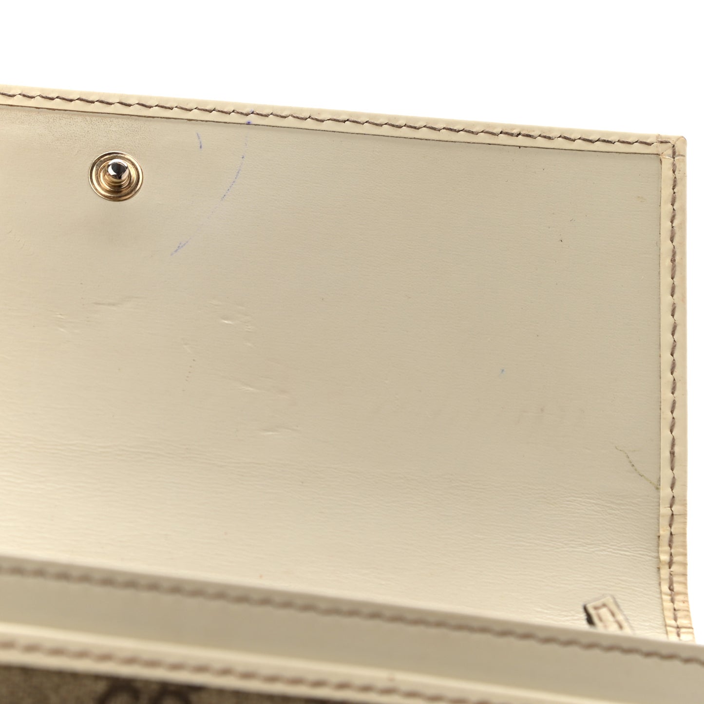 GG Plus Monogram Joy Continental Flap Wallet Beige Ebony Gesso