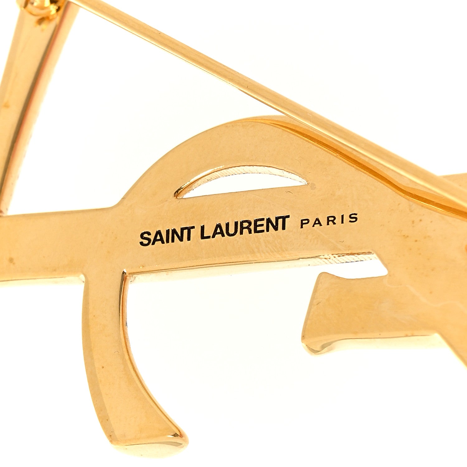 Saint Laurent Monogram Opyum Brooch Gold 3 of 4