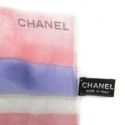 Chanel Silk Floral CC Scarf 4 of 5
