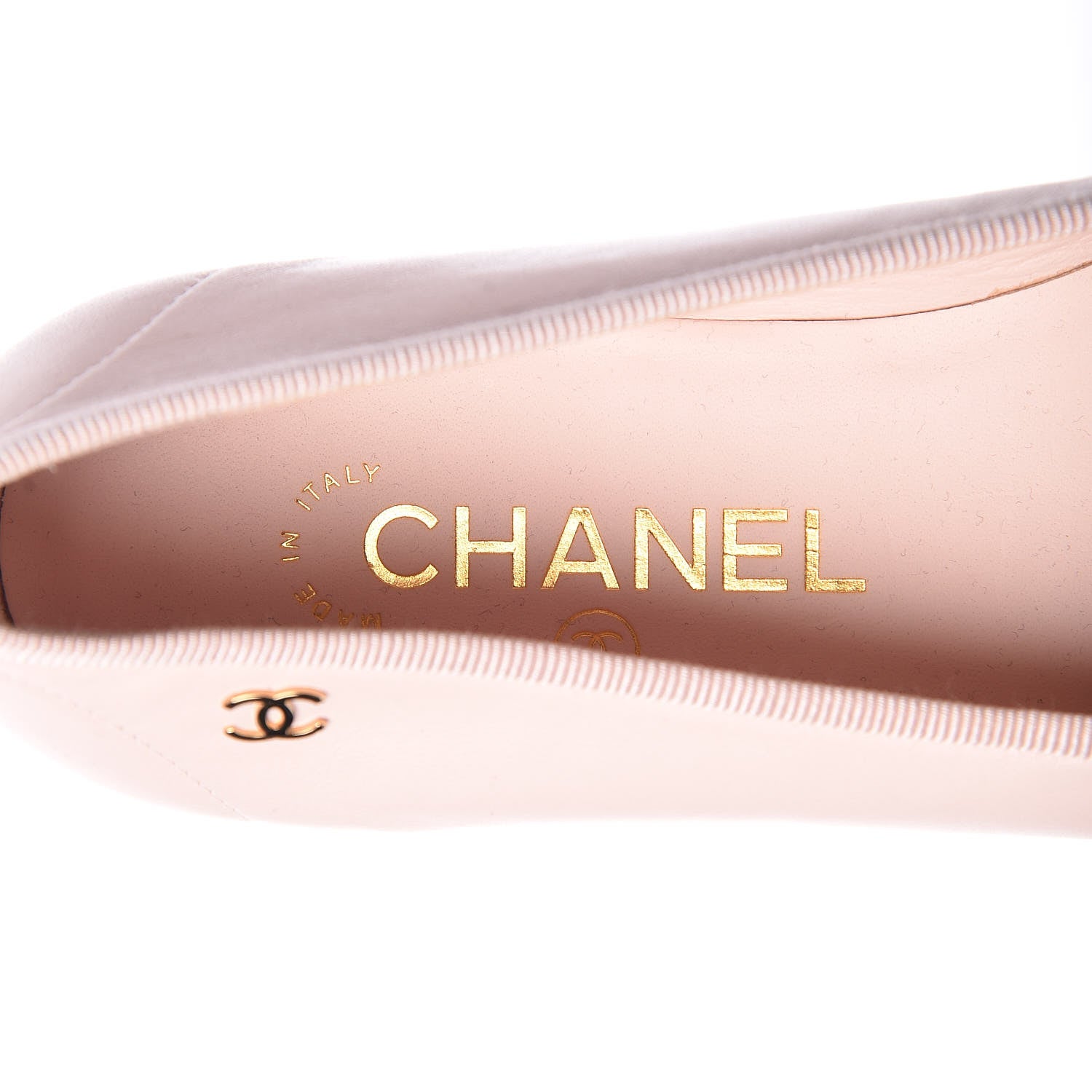 Chanel Lambskin Patent Cap Toe CC Ballerina Flats 37 Rose Clair 8 of 10