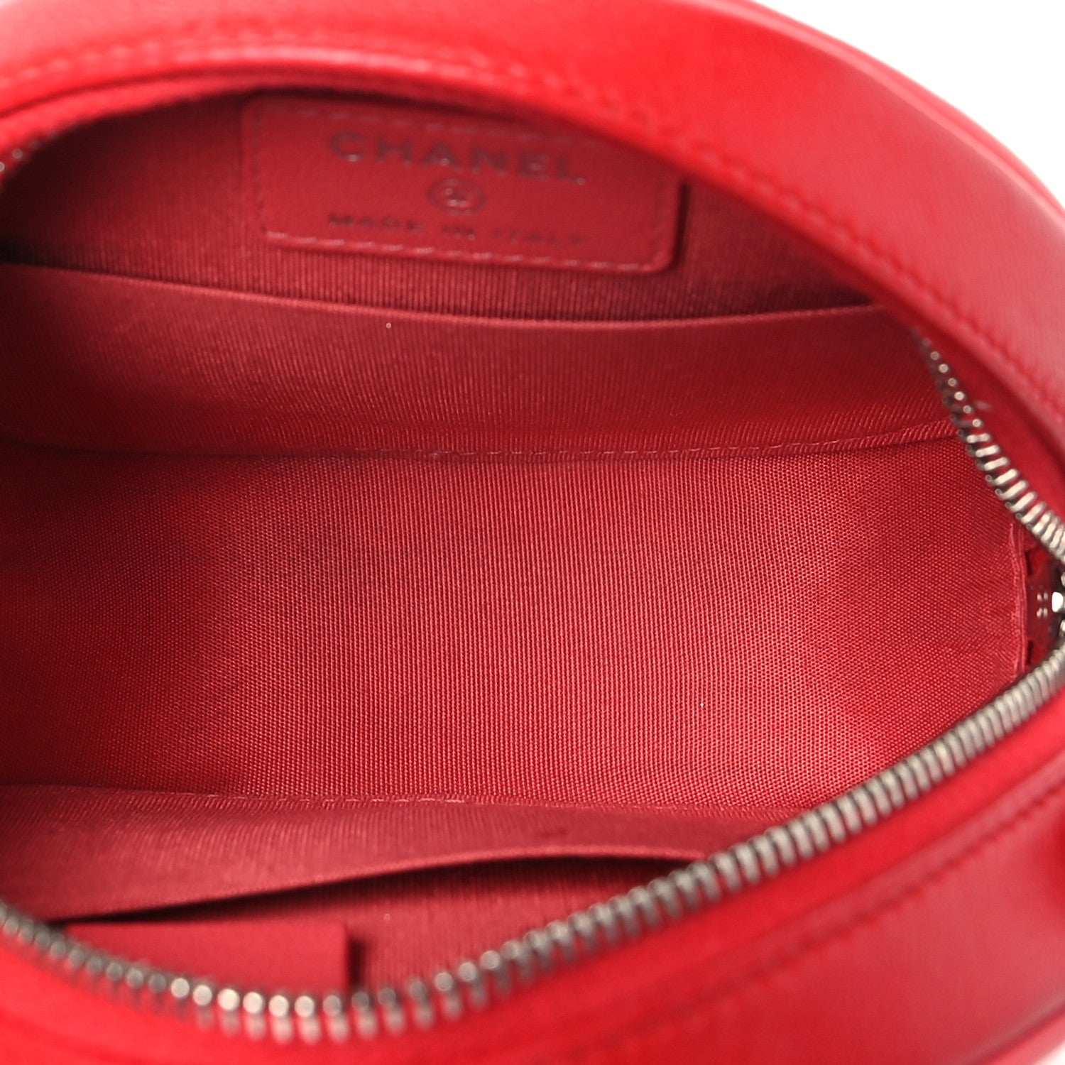Chanel Calfskin Quilted Bi-Color CC Round Clutch With Chain Pink Red 5 of 11