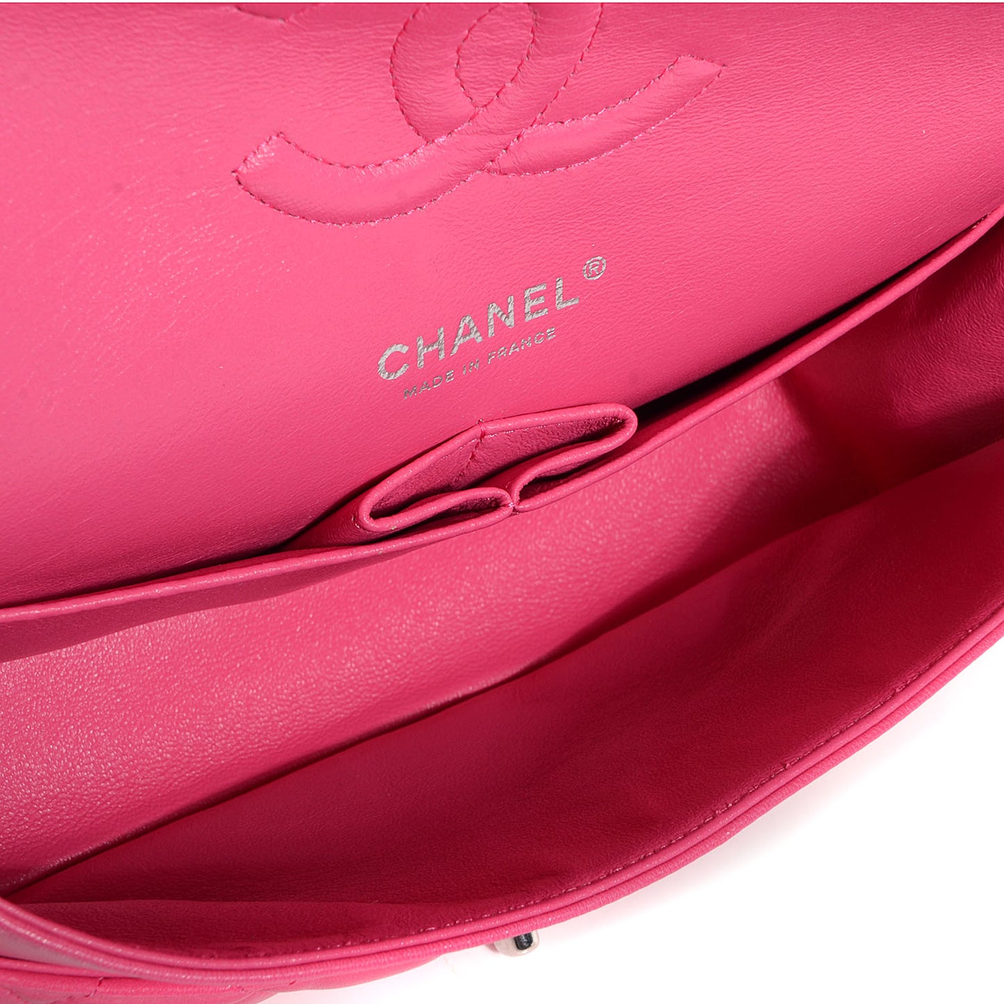 Lambskin Medium Double Flap Dark Pink