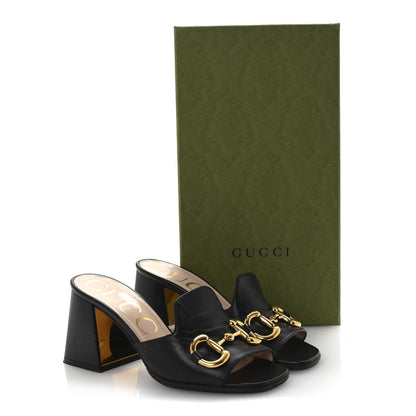 Gucci Nappa Horsebit 75mm Slide Sandals 35 Black 10 of 10